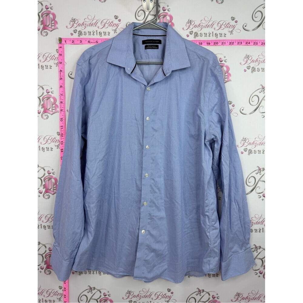 Tommy Hilfiger THFLEX SUPIMA Light Blue Long-Sleeve Dress Shirt